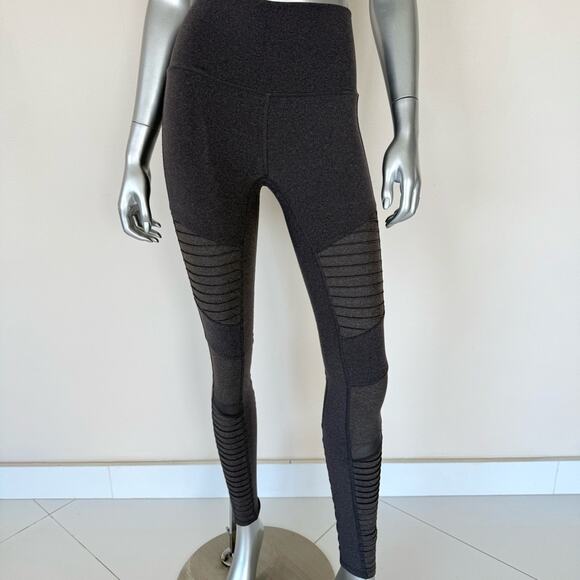 ALO Yoga women moto leggings heather grey size S Retail 128 - Picture 1 of 8